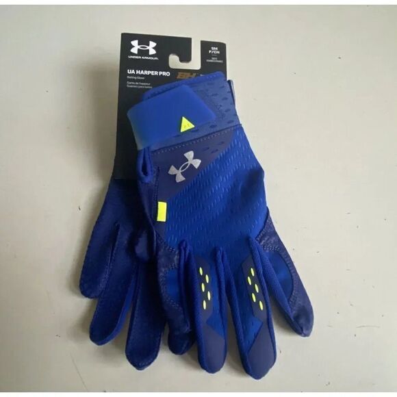 Under Armour Bryce Harper Pro Batting Gloves Blue Baseball 1365465 Men’s Sz S - Picture 1 of 11